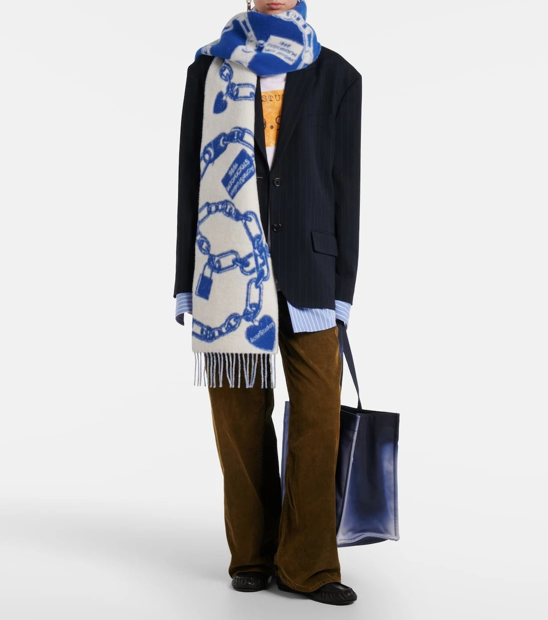 Acne Studios - وشاح جاكار من مزيج الصوف والألبكة