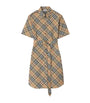 Burberry Beige Cotton Check Mini Shirt Dress