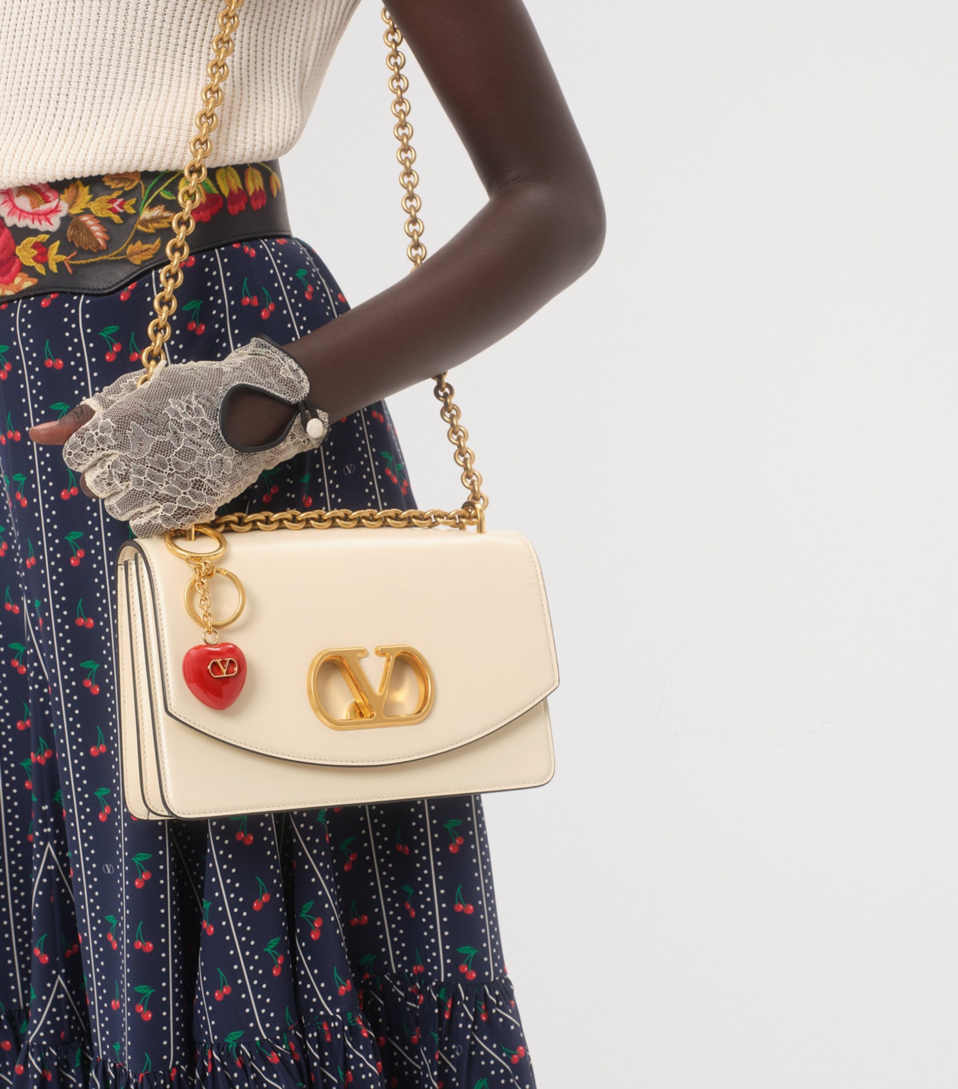 Valentino Garavani Gold VLogo Signature Keyring