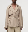 LOEWE Beige Cotton Belted Short Trench Coat