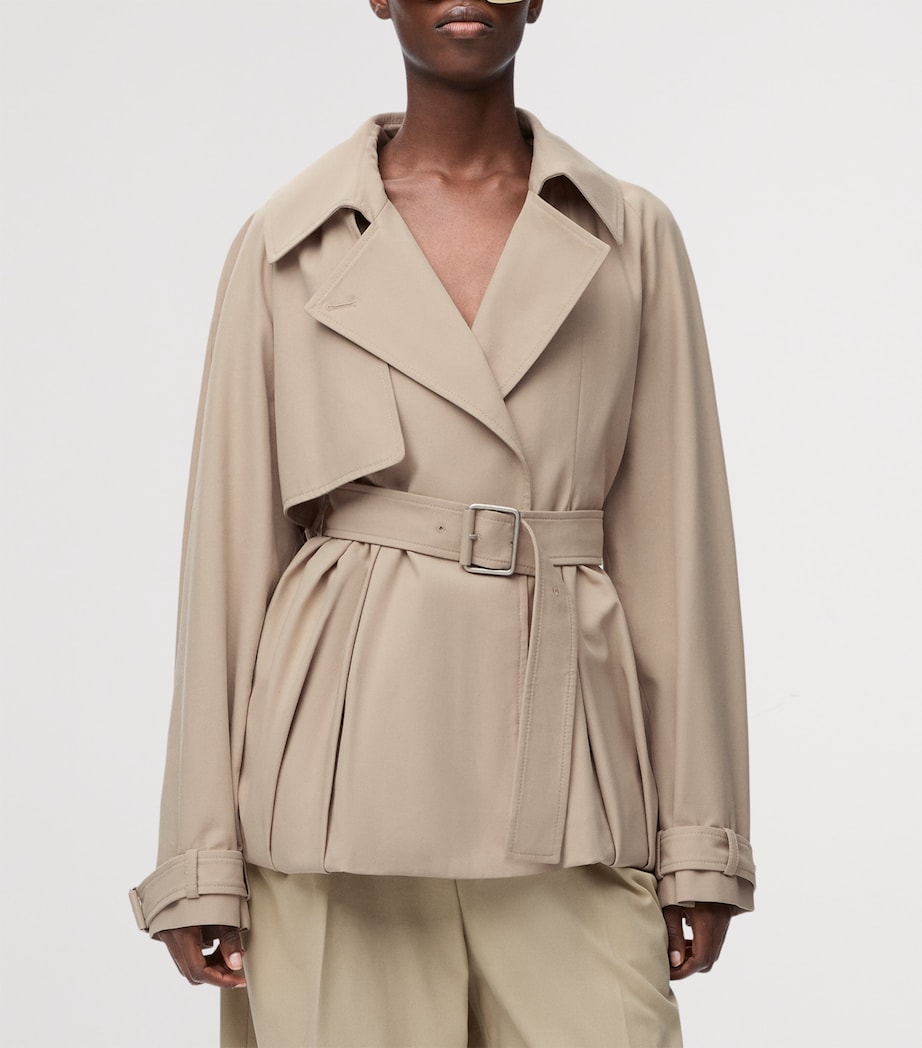 LOEWE Beige Cotton Belted Short Trench Coat