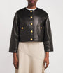 Black Cropped Nessy Leather Jacket