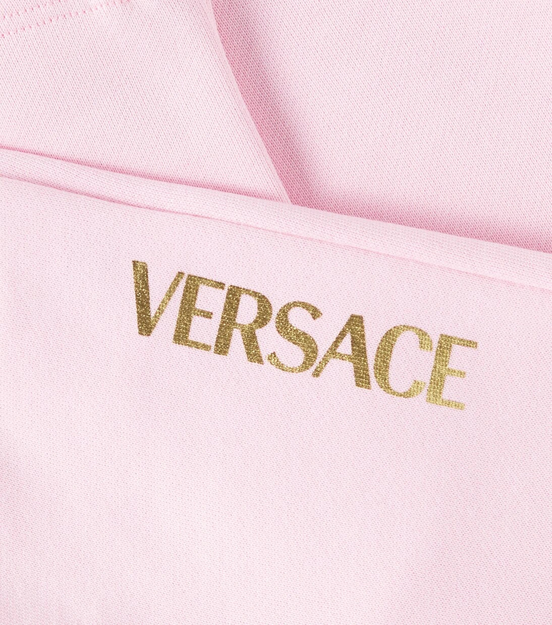 Versace Kids - بنطلون رياضي قطني جيرسيه للأطفال مطبوع عليه شعار