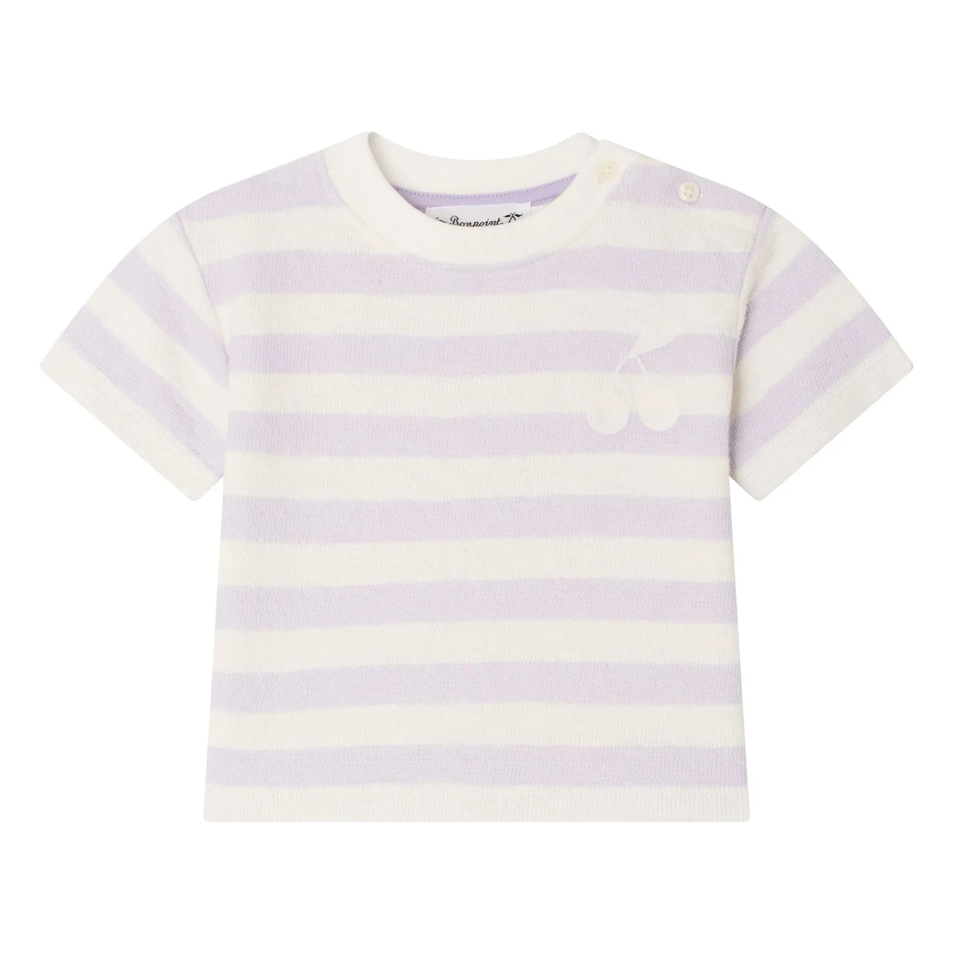 Bonpoint - Cai Cerise Striped T-shirt | Ecru