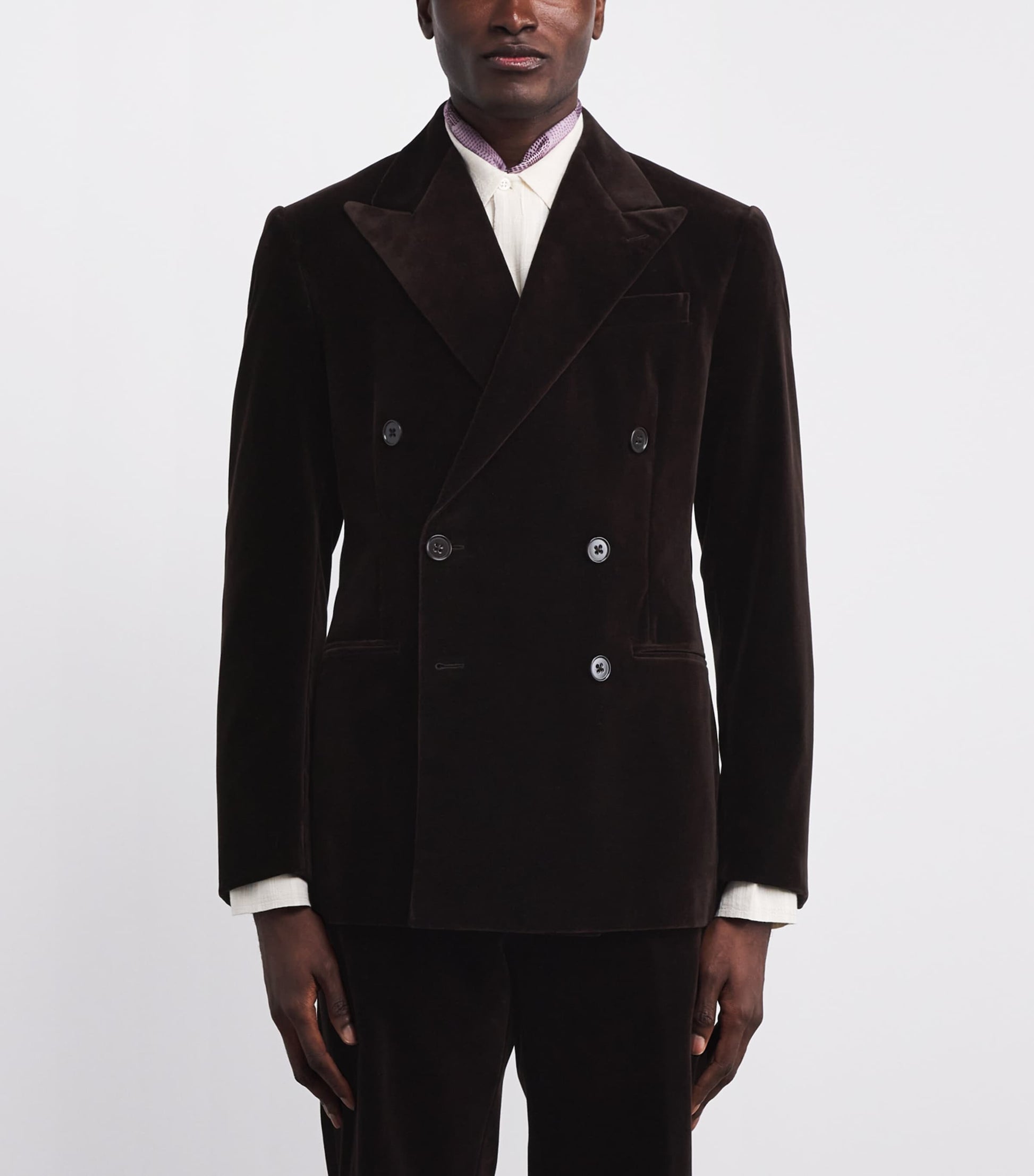 Velvet Double-Breasted Kent Suit Jacket