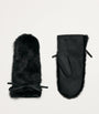 Yves Salomon Black Mink Fur-Leather Mittens