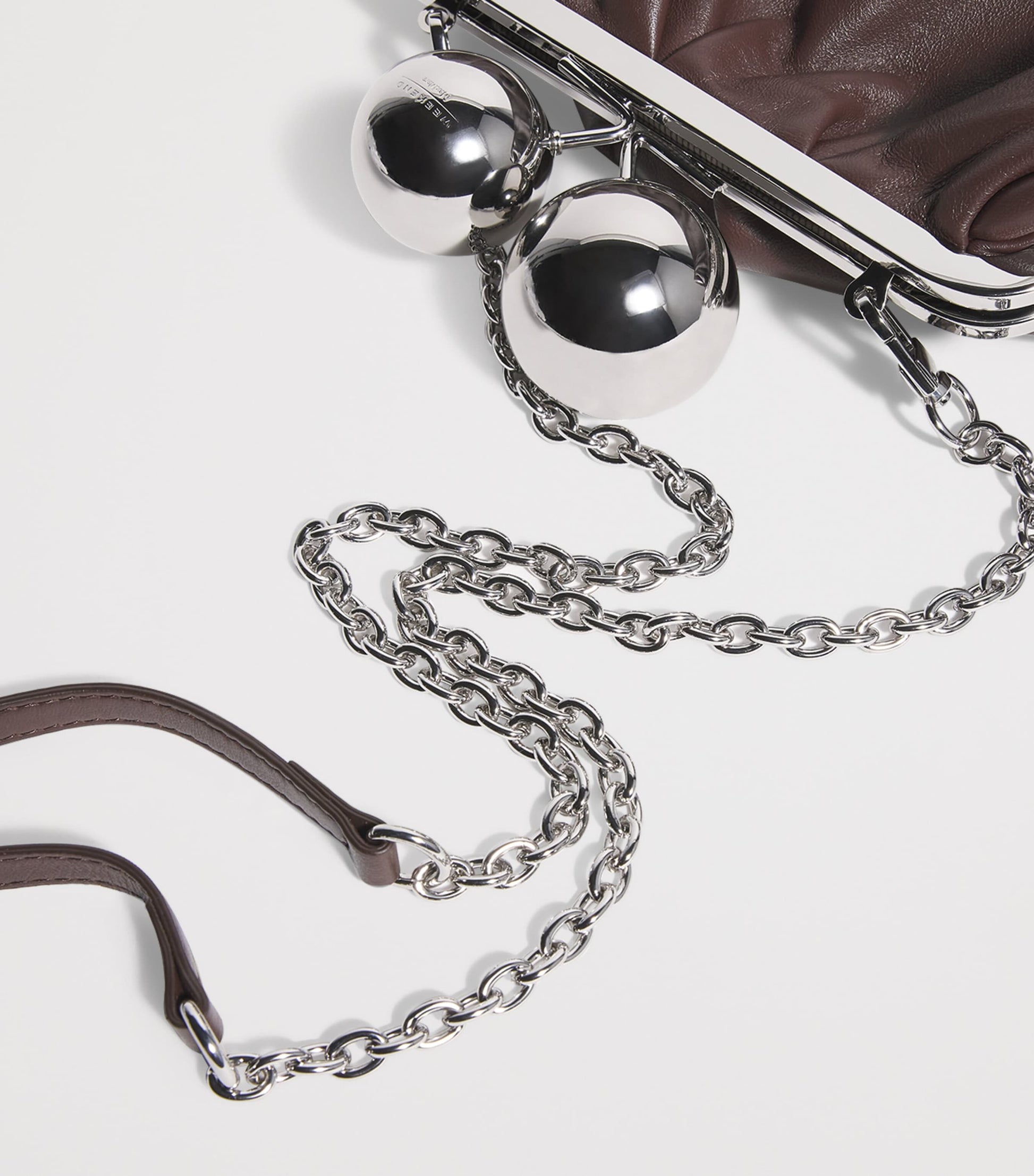 Weekend Max Mara Brown Medium Leather Pasticcino Clutch Bag