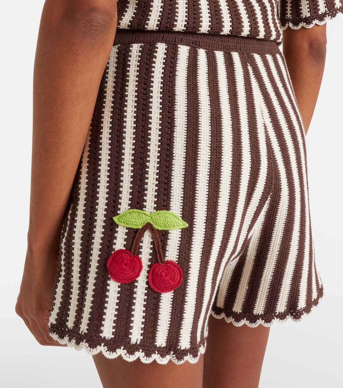 Alémais - Sundae crochet embroidered cotton shorts