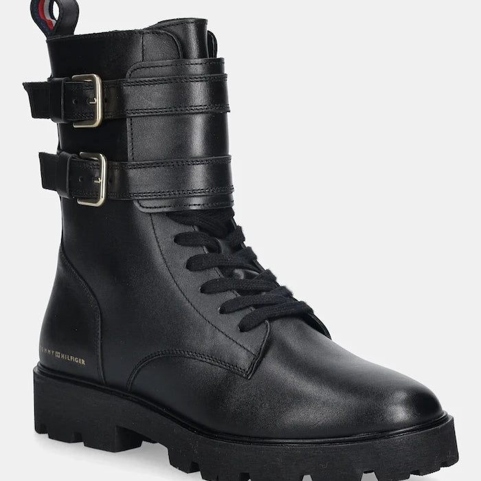 Tommy Hilfiger TH LTHR BIKER LACEUP Deri Bot