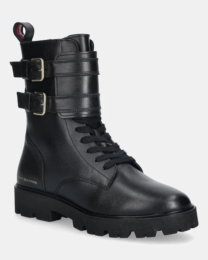 Tommy Hilfiger TH LTHR BIKER LACEUP Deri Bot