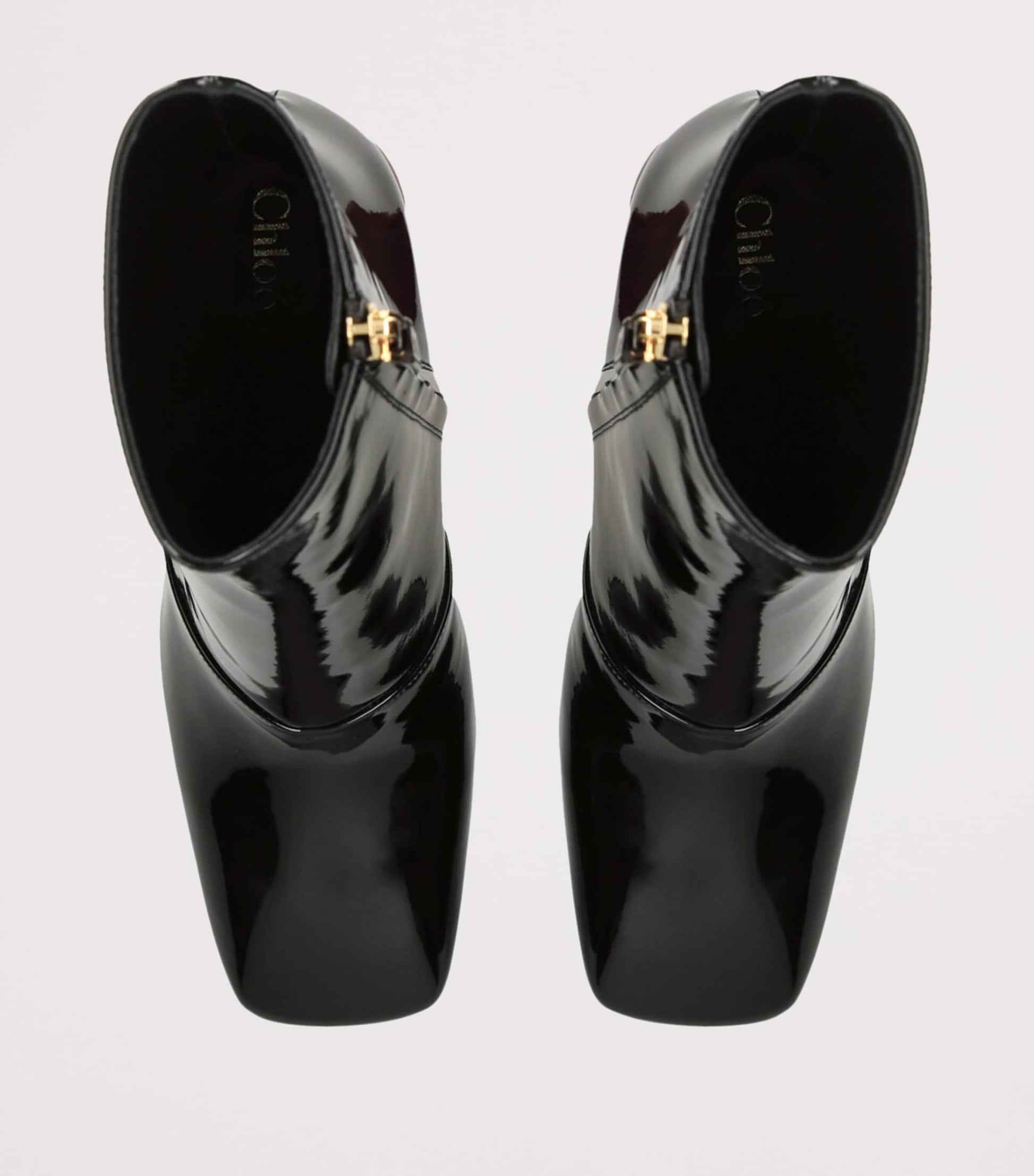 Chloé Patent Leather Janis Heeled Boots 85