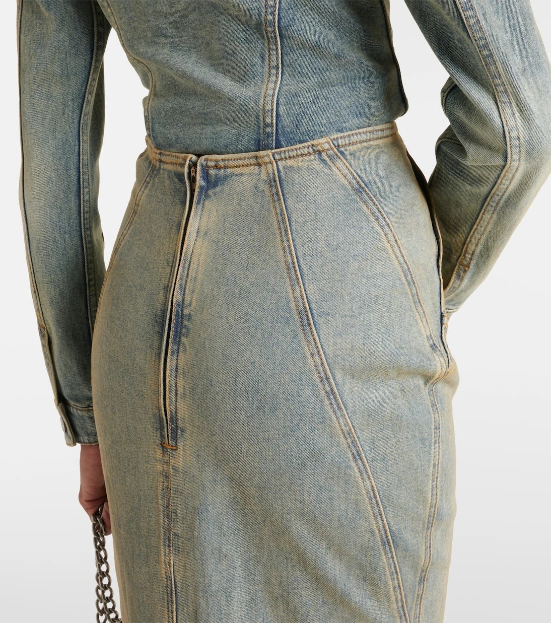 Entire Studios - Caudal Fin paneled denim maxi skirt