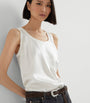 Brunello Cucinelli White Stretch-Silk Satin Reversible Tank Top
