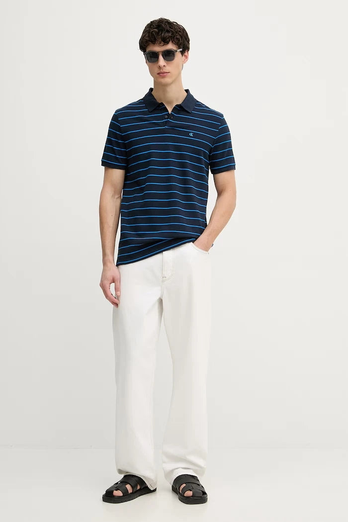 Calvin Klein Jeans тениска с яка мъжка памучна