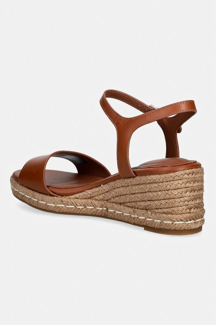 Tommy Hilfiger Deri Kıvrımlı Platform Sandalet MID WEDGE ESPAD LEATHER