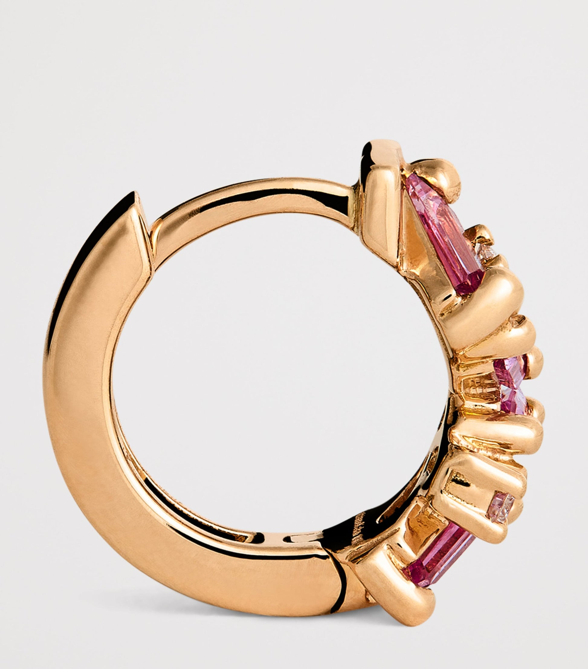 Suzanne Kalan Rose Gold, Diamond and Sapphire Frenzy Huggie Earrings