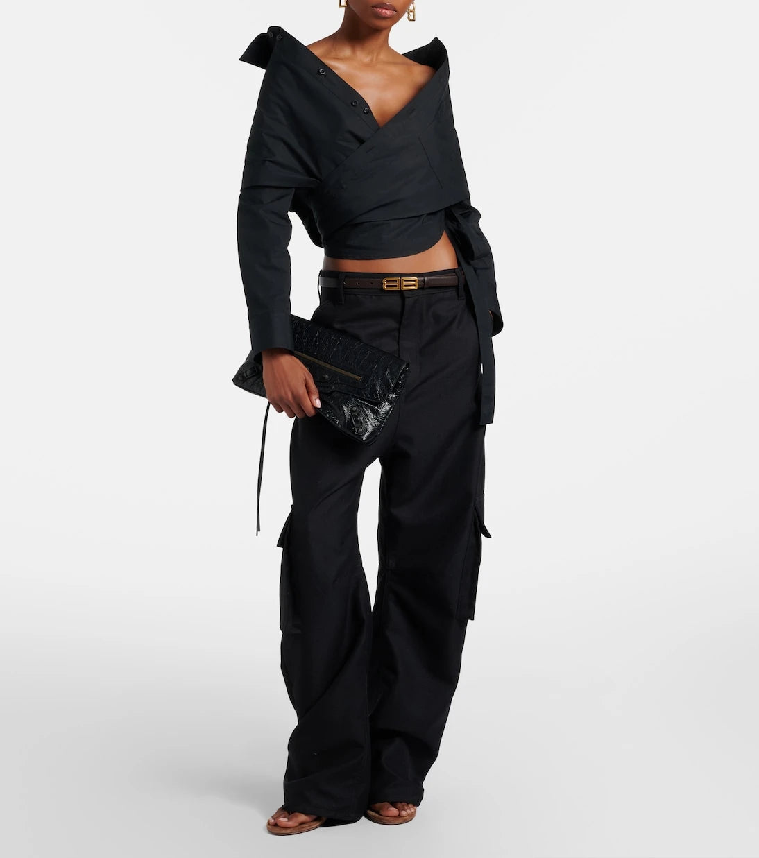 Balenciaga - Le City leather clutch