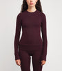 Skims Burgundy Cotton Jersey Long-Sleeve T-Shirt