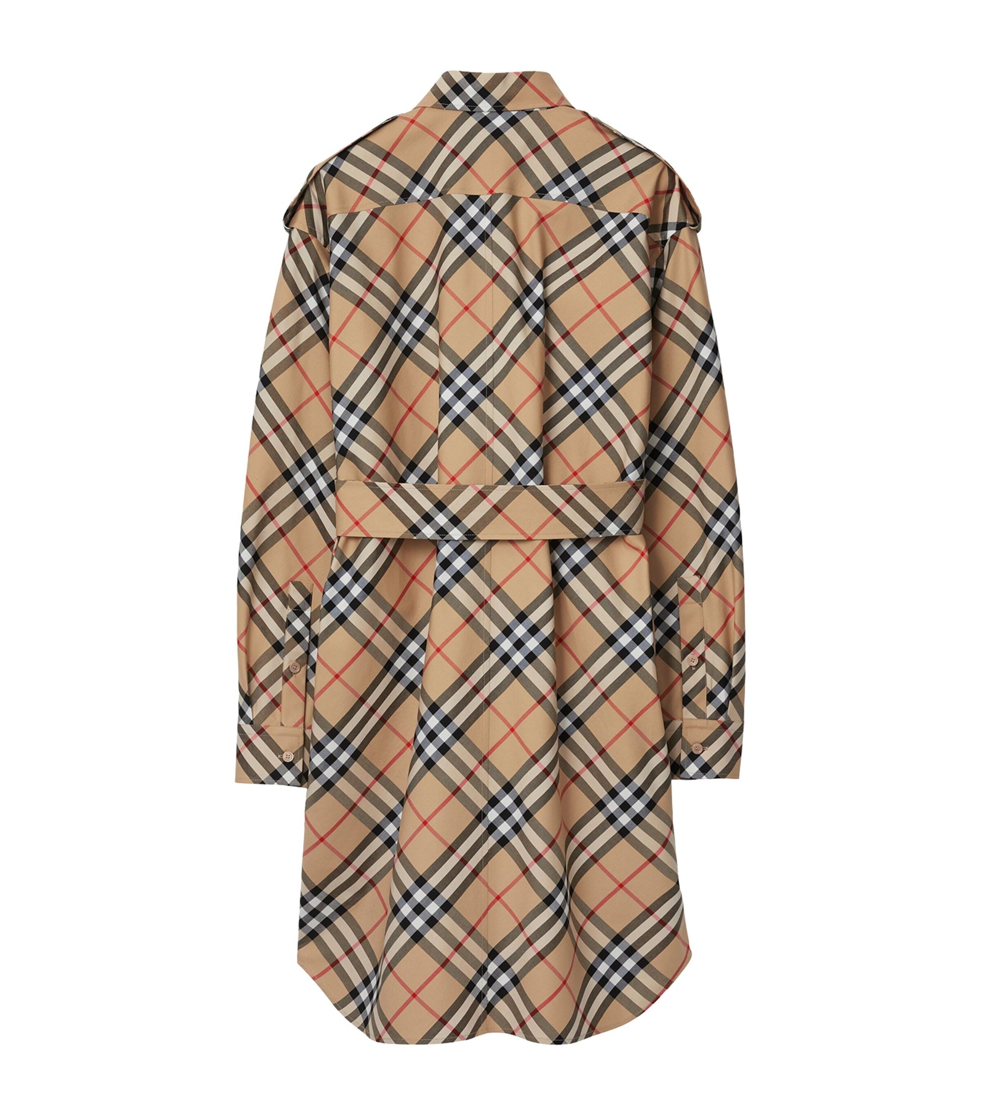 Burberry Beige Cotton Check Shirt Dress