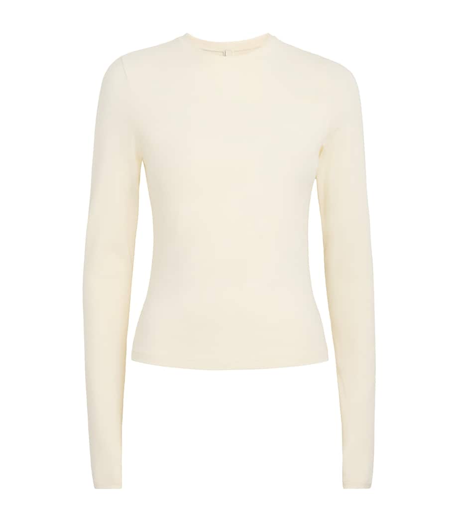 Skims Ivory Cotton Jersey Long-Sleeve T-Shirt