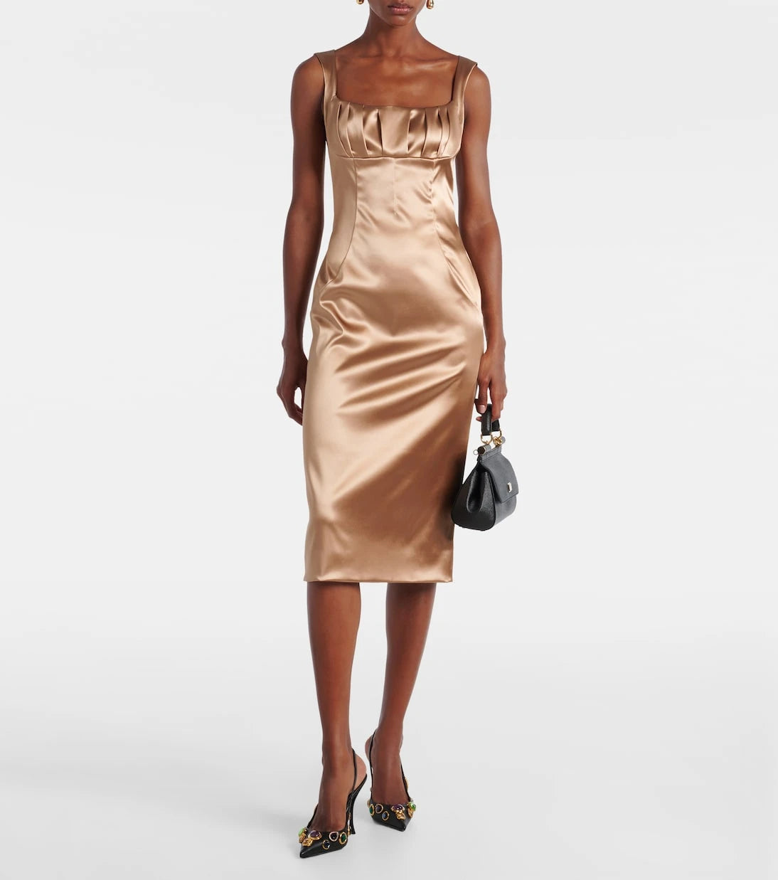 Dolce&Gabbana - Pleated satin midi dress