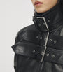 McQueen Black Leather Bomber Jacket
