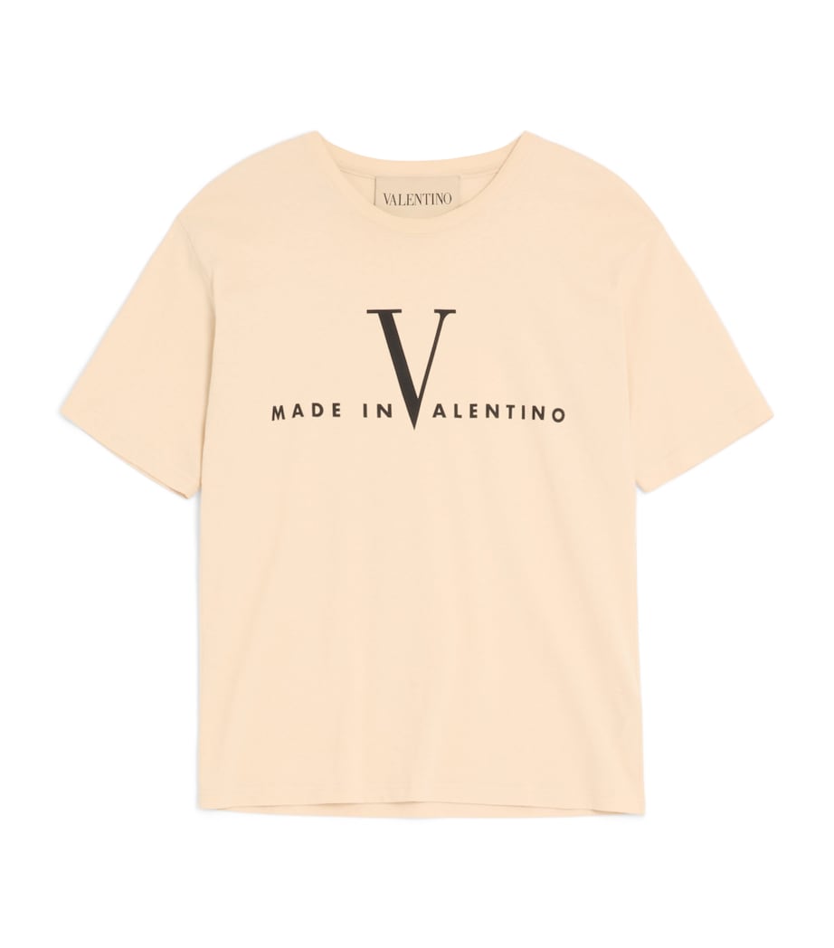 Valentino Garavani Cotton Made in Valentino Logo T-Shirt