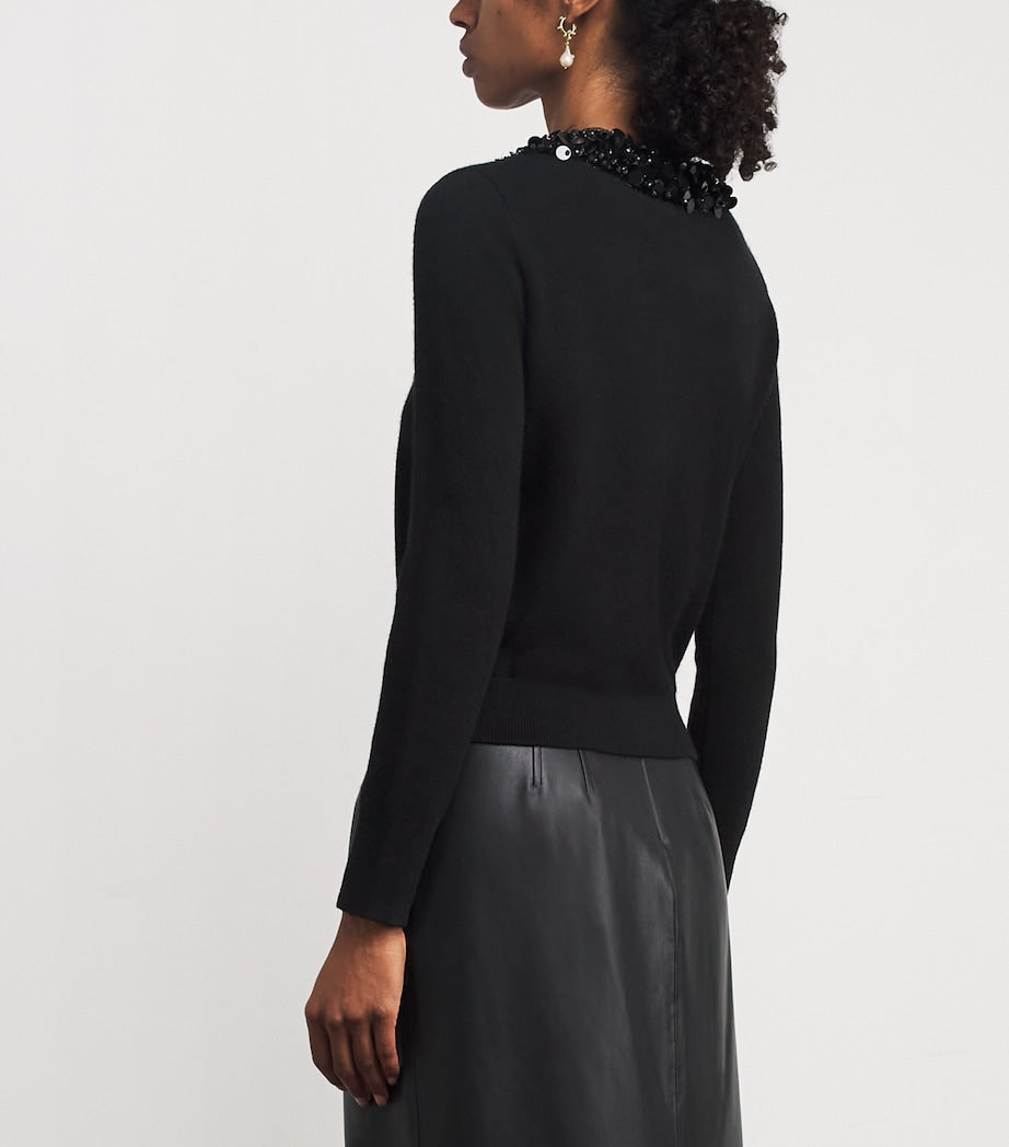 Ulla Johnson Black Cashmere Sequinned Margaux Cardigan