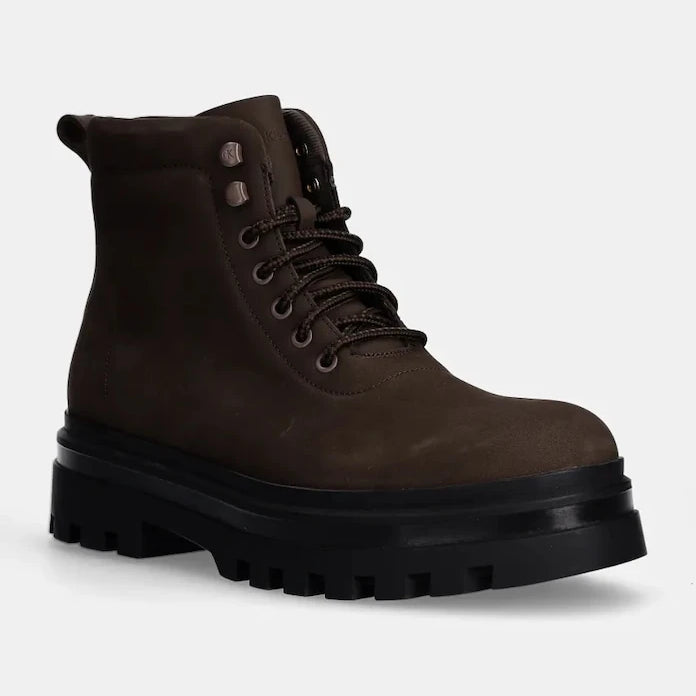 Обувки от набук Calvin Klein Jeans LUGGED LACEUP BOOT OXF HIKING NB
