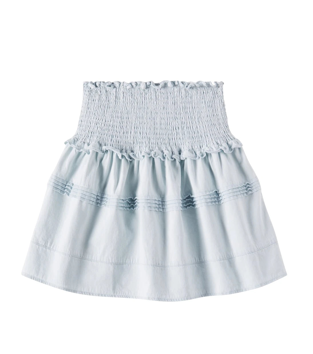 Petite Amalie - Shirred cotton chambray skirt