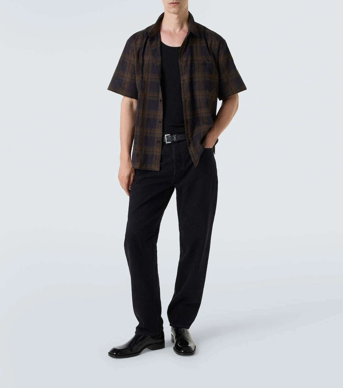 Saint Laurent - Tartan checked cotton voile shirt