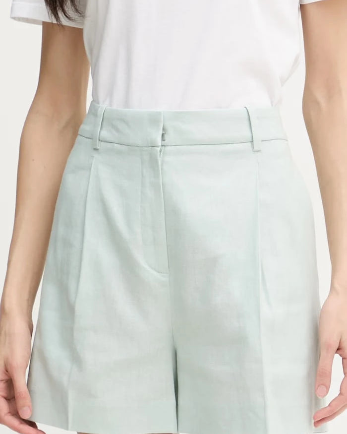 Calvin Klein Jeans kısa pantolon kadın, keten katkılı