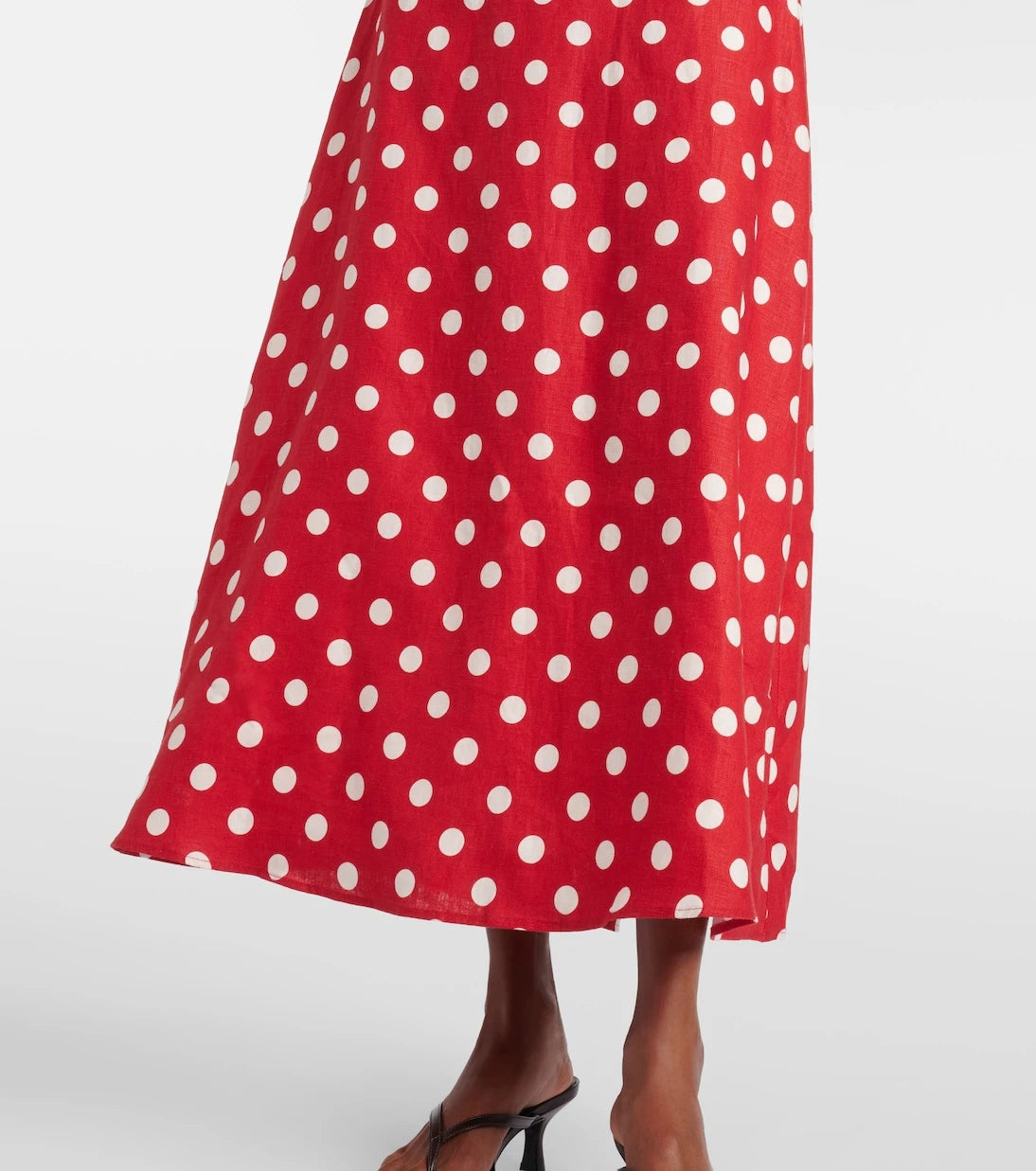 Posse - Lori polka-dot linen maxi dress