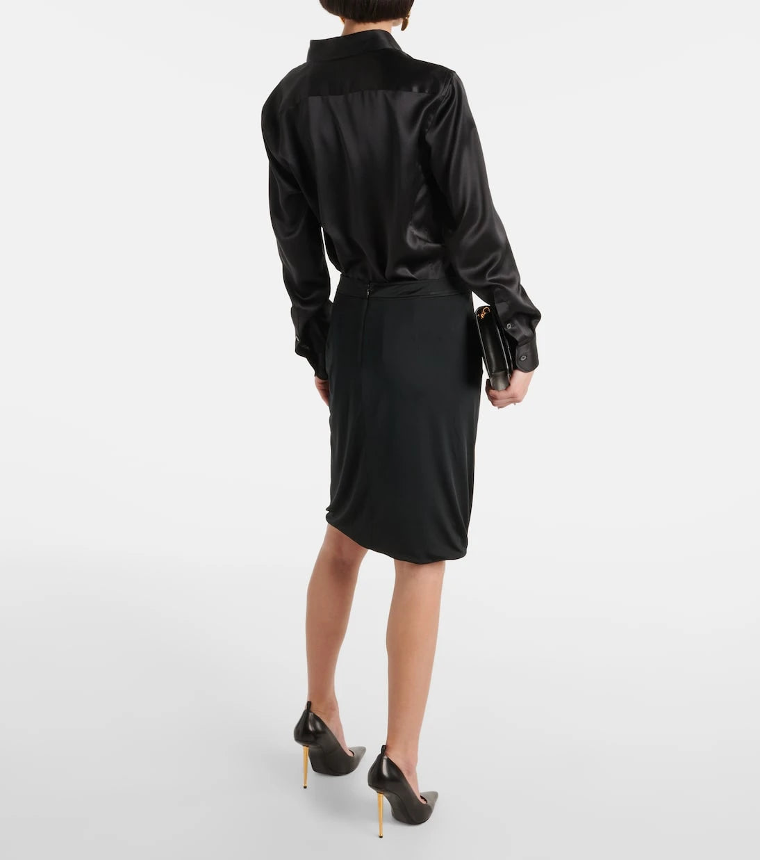 Tom Ford - Draped jersey midi skirt