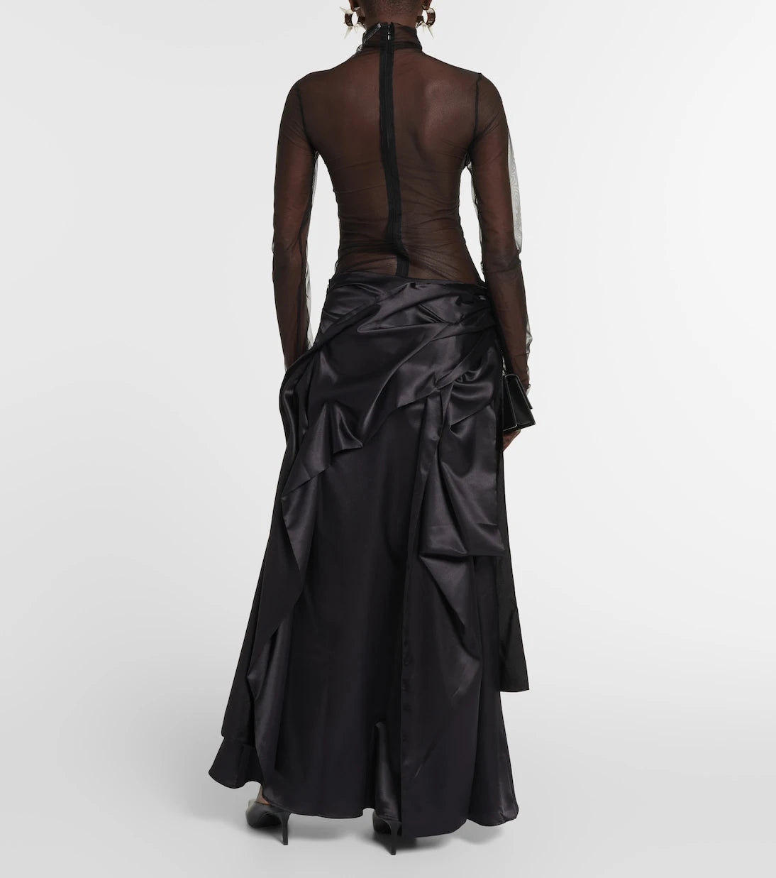 Acne Studios - Bow-detail satin maxi skirt