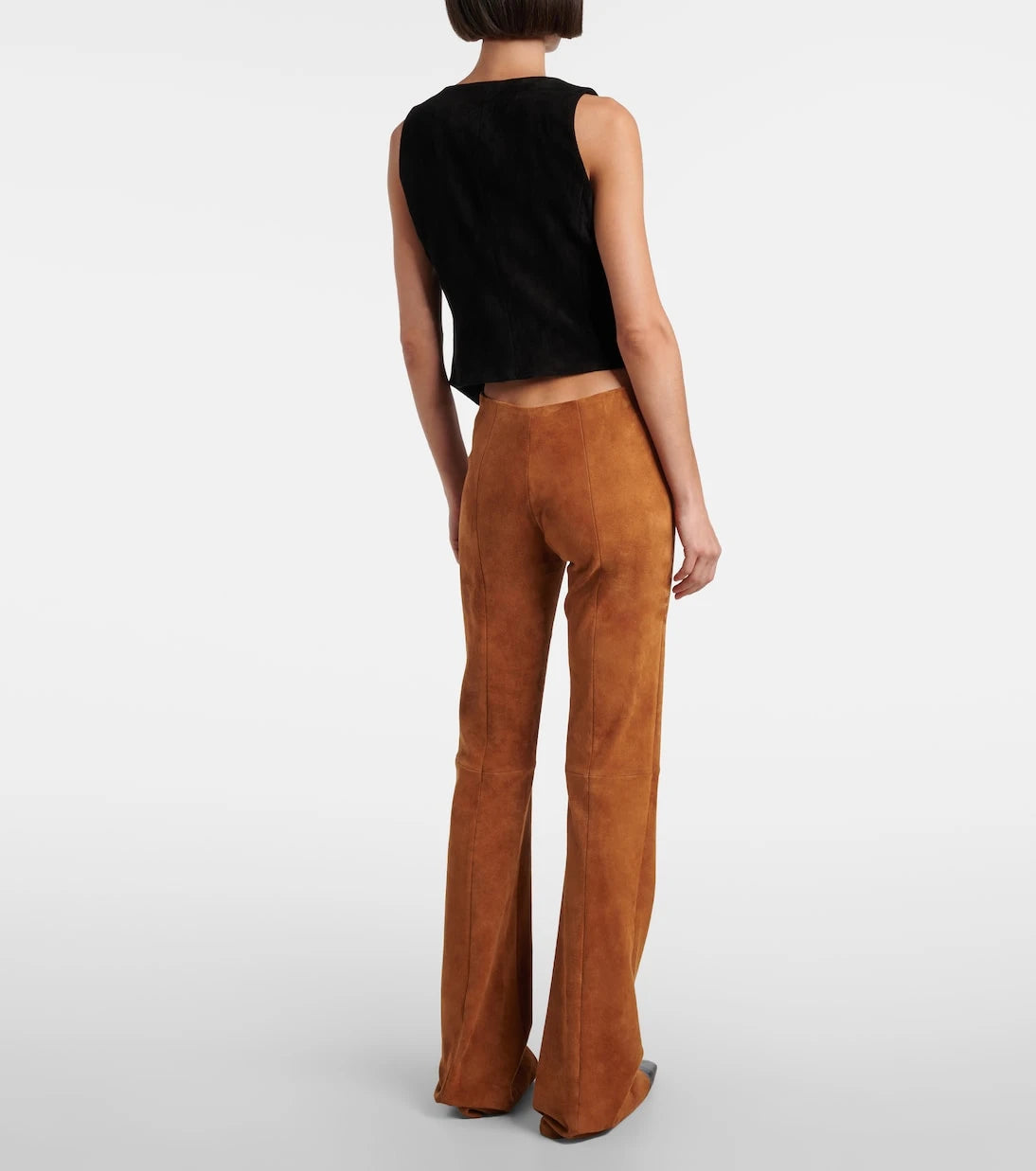 Stouls - Gégé high-rise suede flared pants