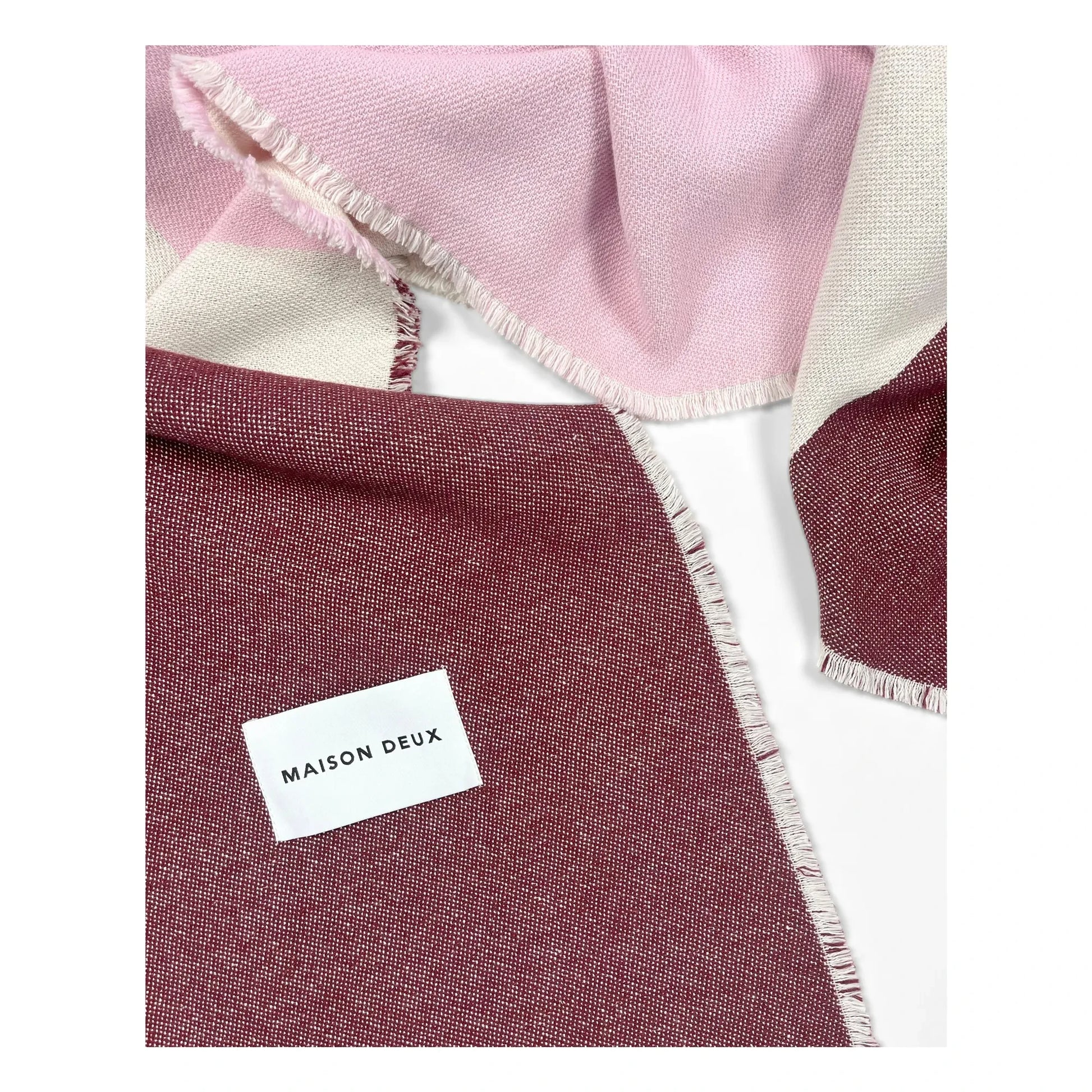 Maison Deux - Check cotton blanket | Burgundy