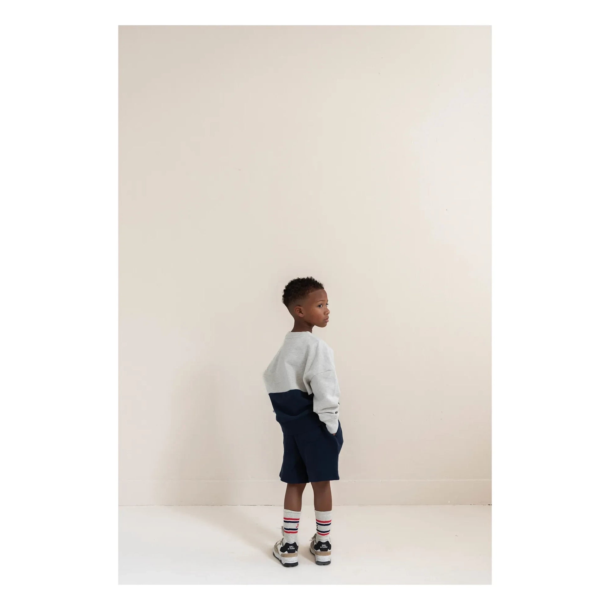 Jenest - Color Block organic cotton sweatshirt | Light grey
