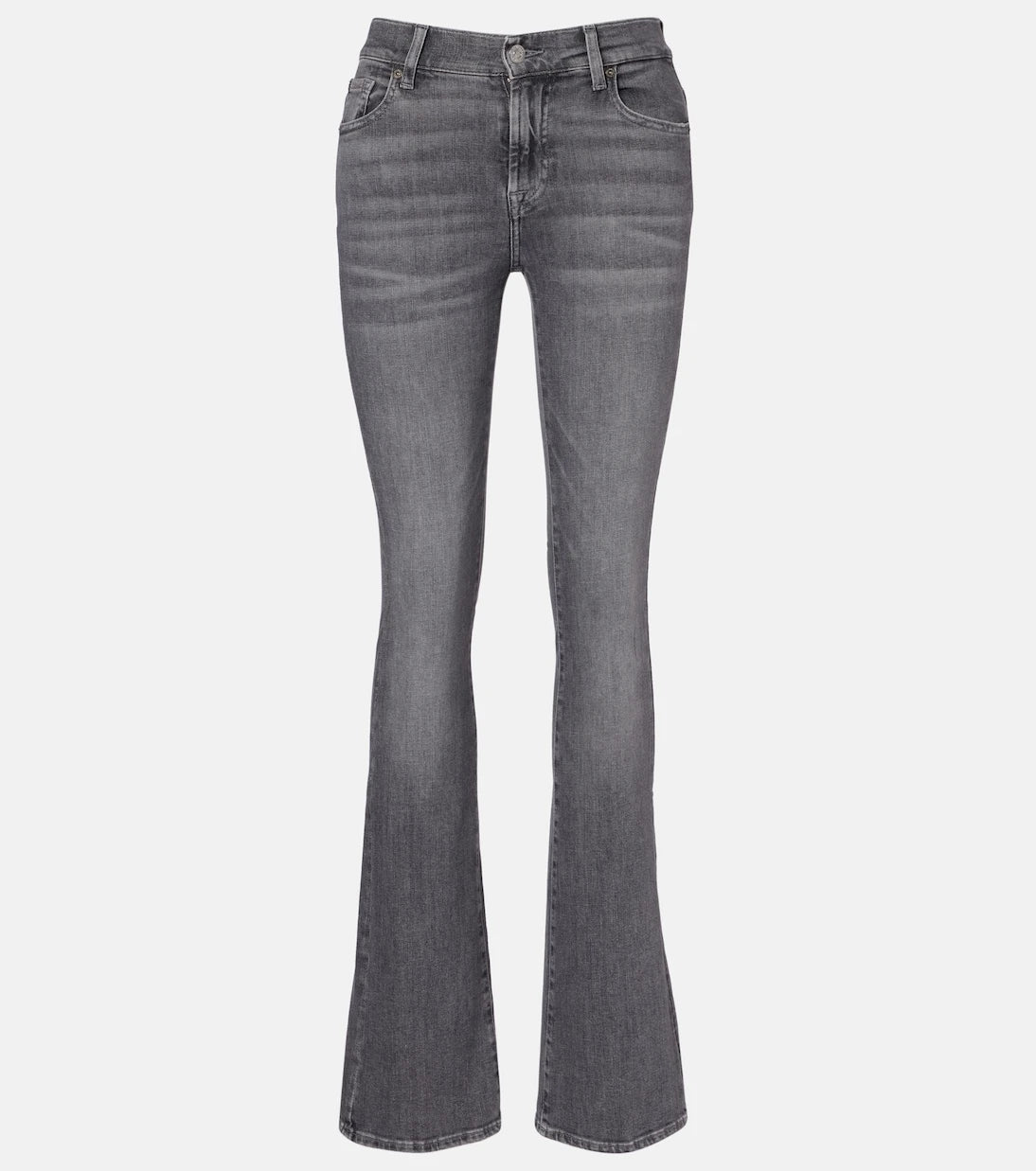7 For All Mankind - بنطلون جينز بقصة بوت كت سوهو بخصر متوسط الارتفاع