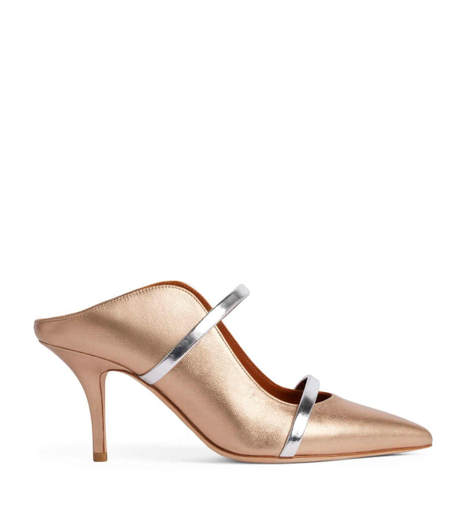 Malone Souliers Gold Metallic Leather Maureen Mules 70