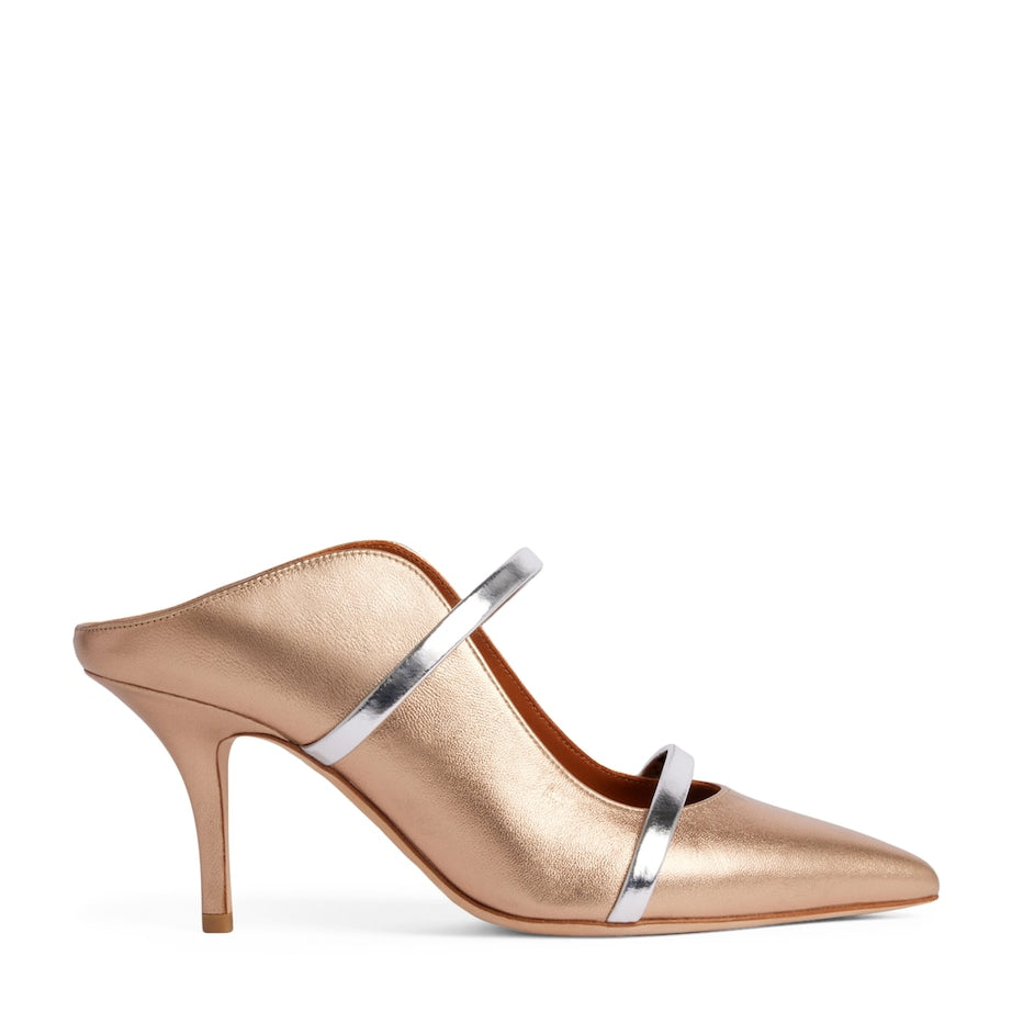 Malone Souliers Gold Metallic Leather Maureen Mules 70