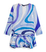 PUCCI Junior Blue Satin Printed Dress (4-14 Years)