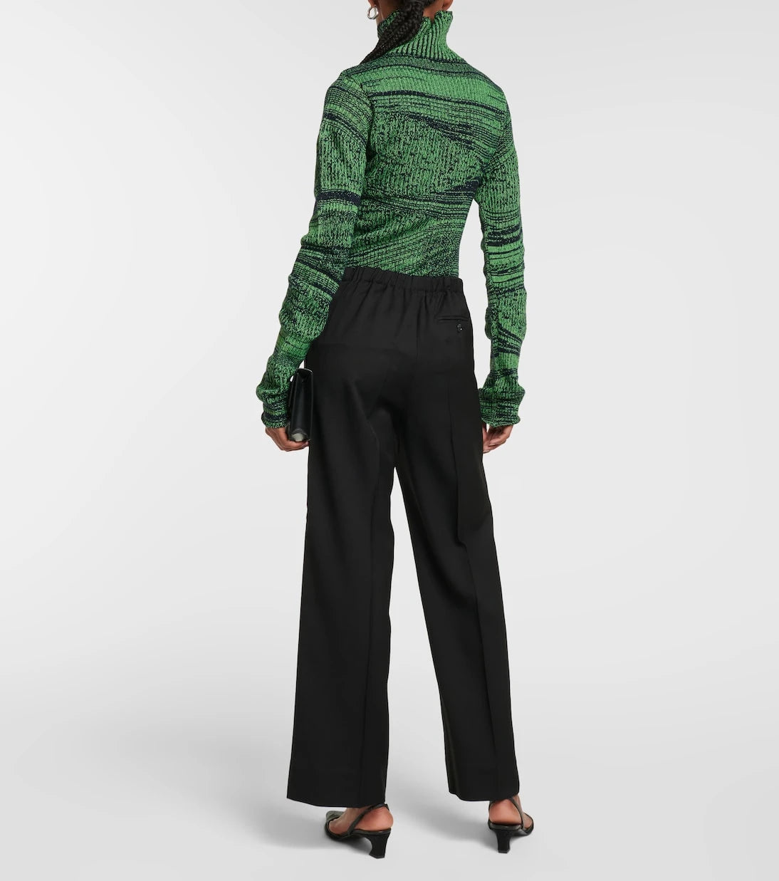 Acne Studios - بنطال بخصر مرتفع واسع الساقين