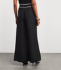 Black Linen-Blend Heidi Wide-Leg Trousers