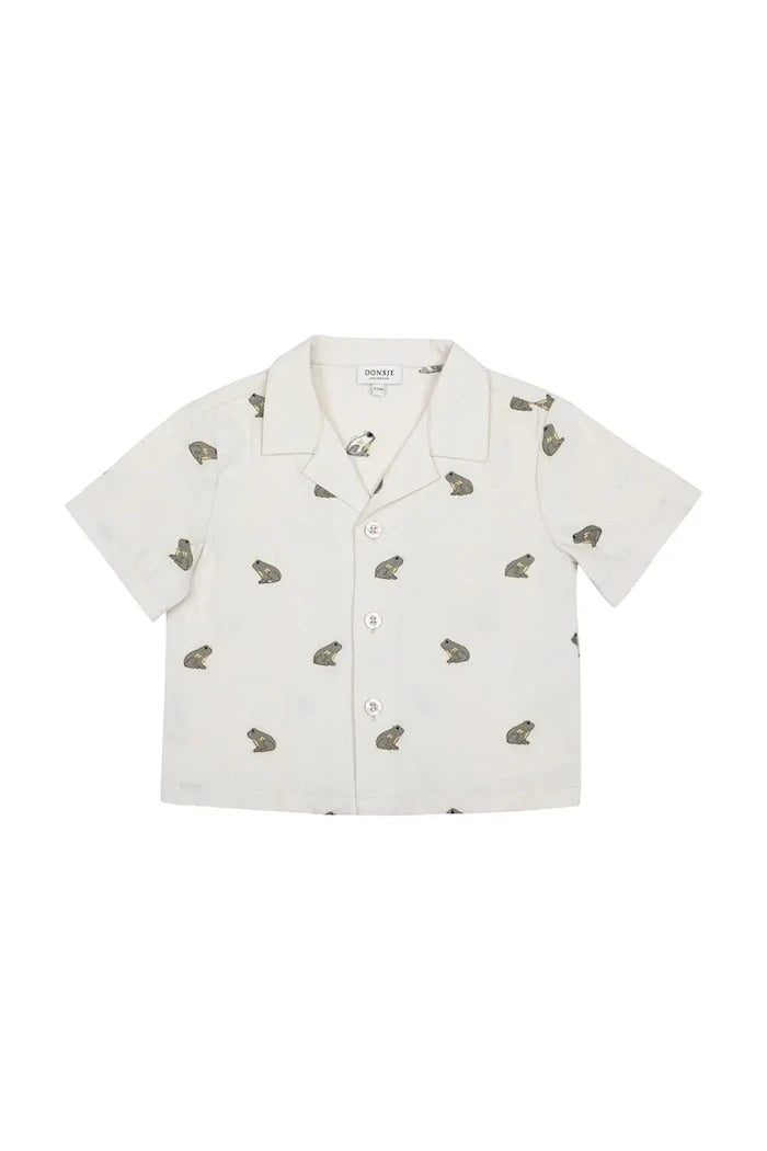 Детска риза с лен Donsje Deccie Shirt Frogs
