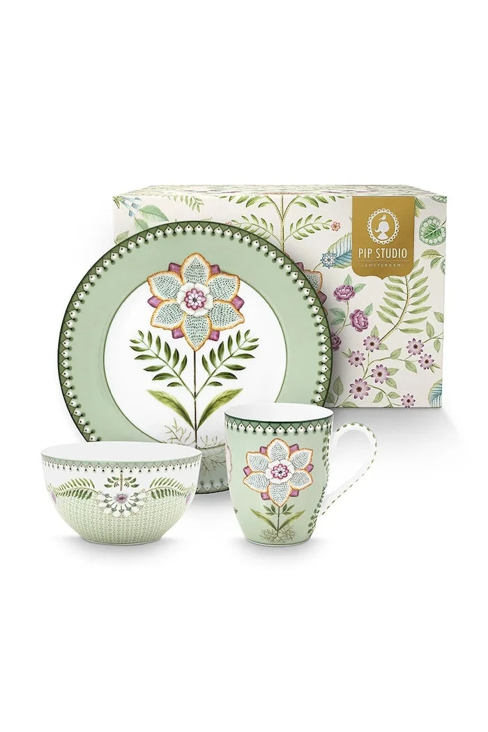 Комплект за закуска Pip Studio Lily&Lotus 350 ml (3 броя)