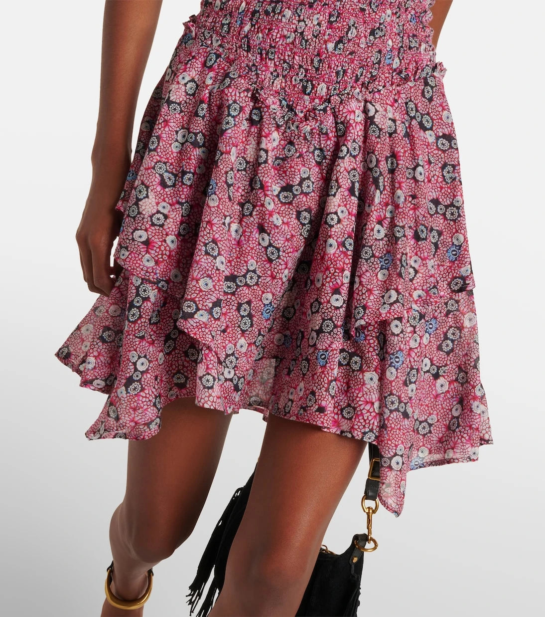 Marant Etoile - Anka printed smocked cotton minidress