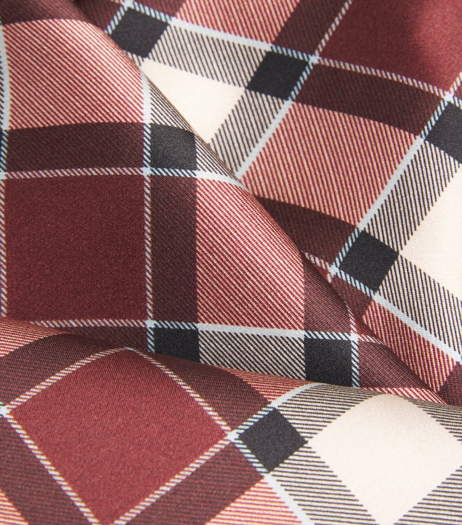 DÔEN Multi Silk Plaid Maxime Maxi Dress