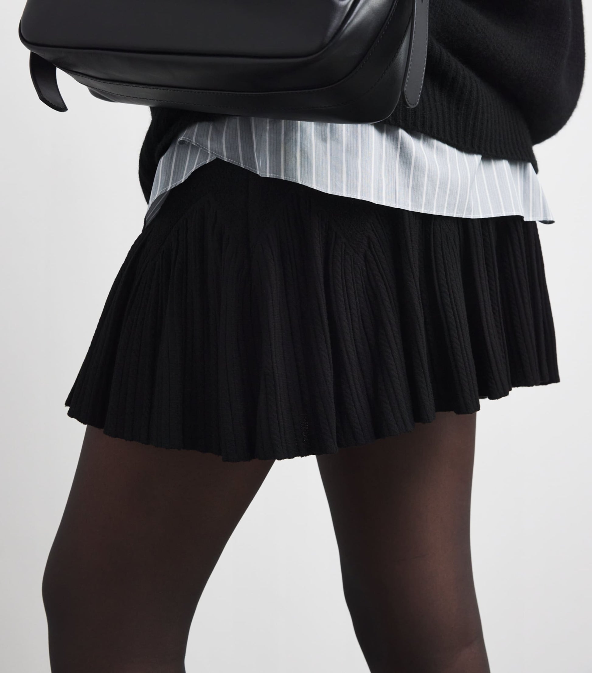 Black Velvet Ruffled Mini Skirt