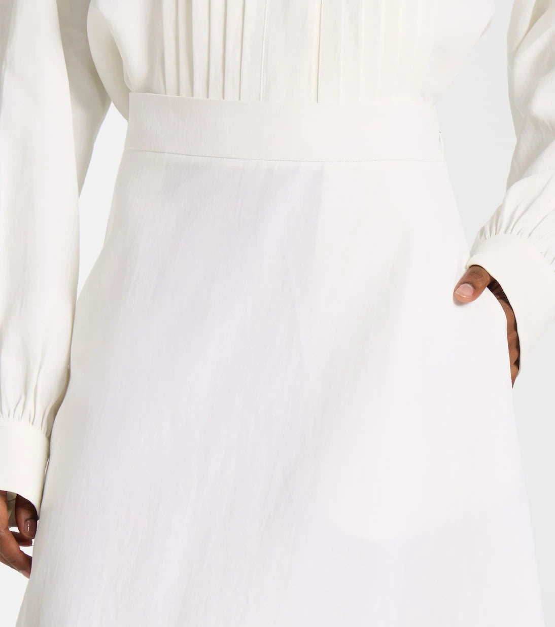 Jil Sander - تنورة ميدي غير متماثلة من الكتان